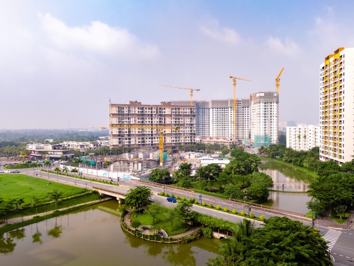 3 tòa tháp Trellia Cove với tổng 817 căn đã hoàn thành kết cấu đến tầng 20 và tầng kỹ thuật