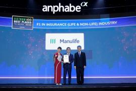 Manulife Việt Nam tiếp tục dẫn đầu ngành bảo hiểm trong bảng xếp hạng 'Top 100 Nơi làm việc tốt nhất'