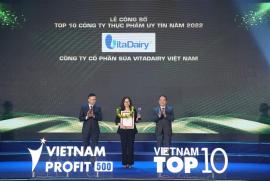 VitaDairy được vinh danh Top doanh nghiệp uy tín nhất ngành sữa