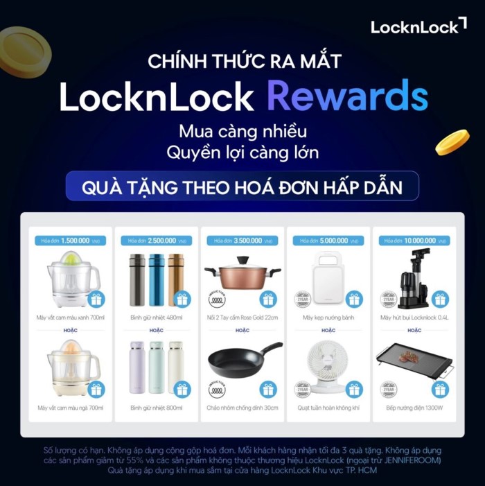 Quà tặng theo hoá đơn khi mua sắm tại cửa hàng LocknLock khu vực TP.HCM từ 1/1/2026 – 11/1/2026 