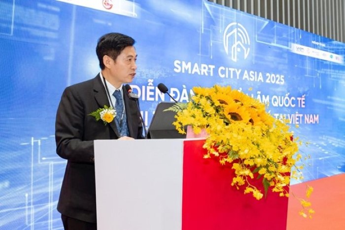 Ông Nguyễn Thành Phúc - Cục trưởng Cục Chuyển đổi số Quốc gia, Bộ Khoa học và Công nghệ phát biểu