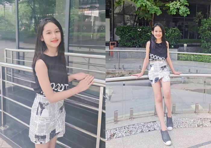 Minh Thùy 12 tuổi đã cao 1m64. 