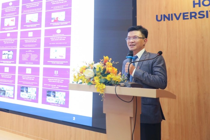PGS.TS Lê Hoàng Anh – Trưởng Bộ môn Fintech, Trường Đại học Ngân hàng TPHCM chia sẻ thông tin tại buổi Hội thảo