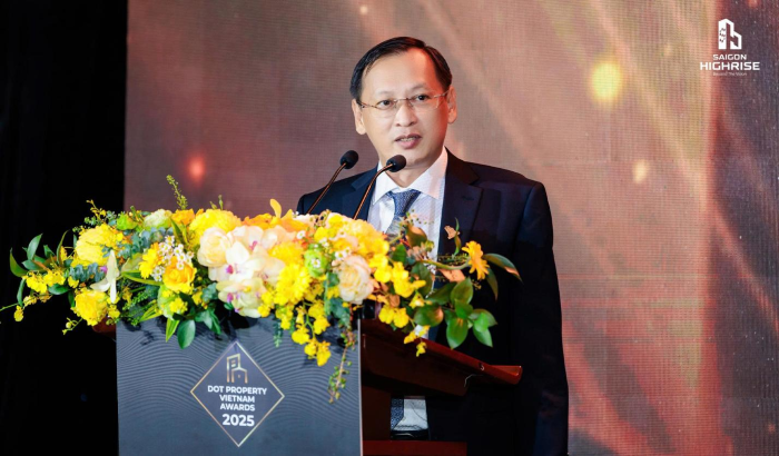 Đại diện Sai Gon High Rise phát biểu sự kiện Dot Property Vietnam Awards 2025