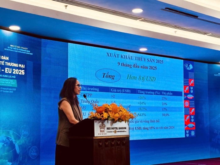 Bà Tô Thị Tường Lan Phó Tổng thư ký hiệp hội chế biến và xuất khẩu thủy sản Việt Nam VASEP