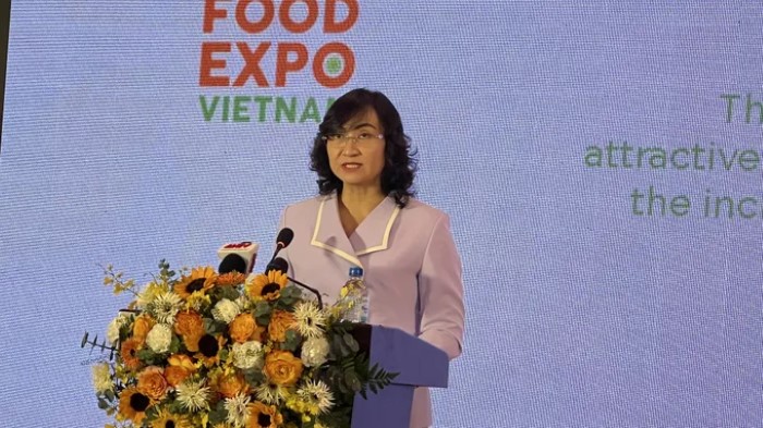 Thứ trưởng Bộ Công thương Phan Thị Thắng phát biểu khai mạc Vietnam Foodexpo 2025